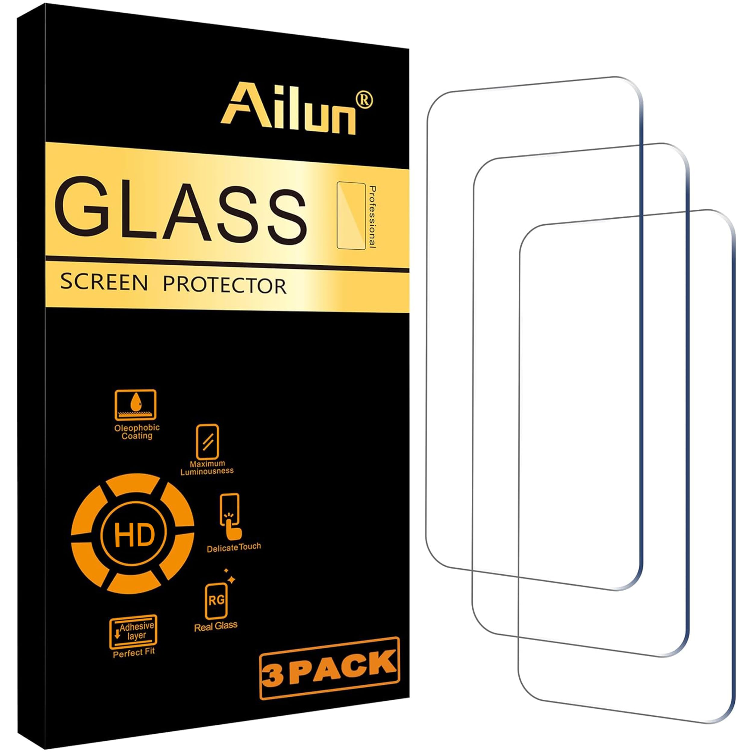 Ailun 3 Pack Screen Protector for iPhone 16 / iPhone 15 / iPhone 15 Pro