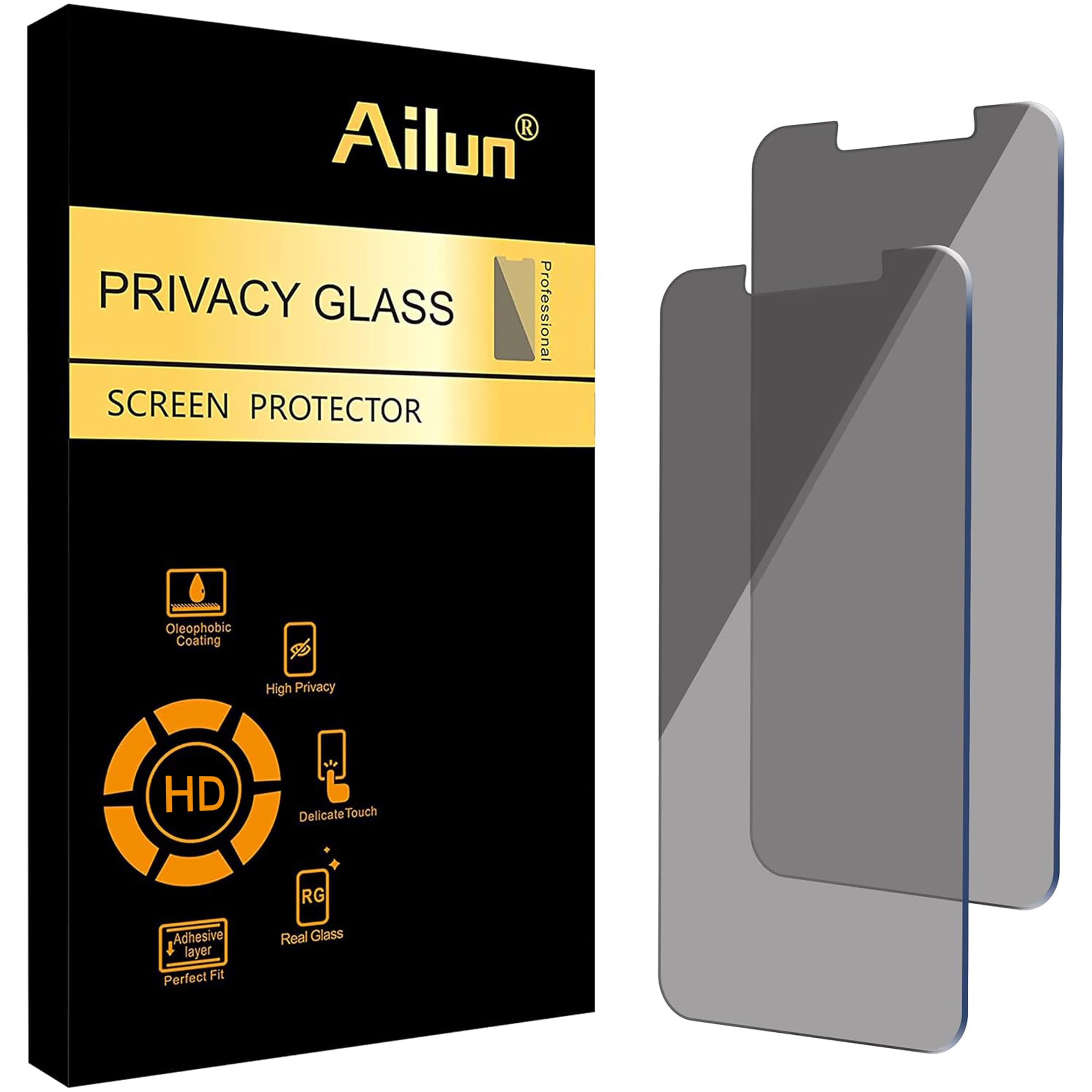 Ailun Privacy Screen Protector iPhone 17e/16e/14/13/13 Pro, 2 Pack