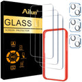 Ailun Screen Protector + Camera Lens Protector for iPhone 15, 3+3 Pack